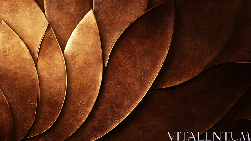 Warm copper leaf layers unfold in a soft metallic embrace