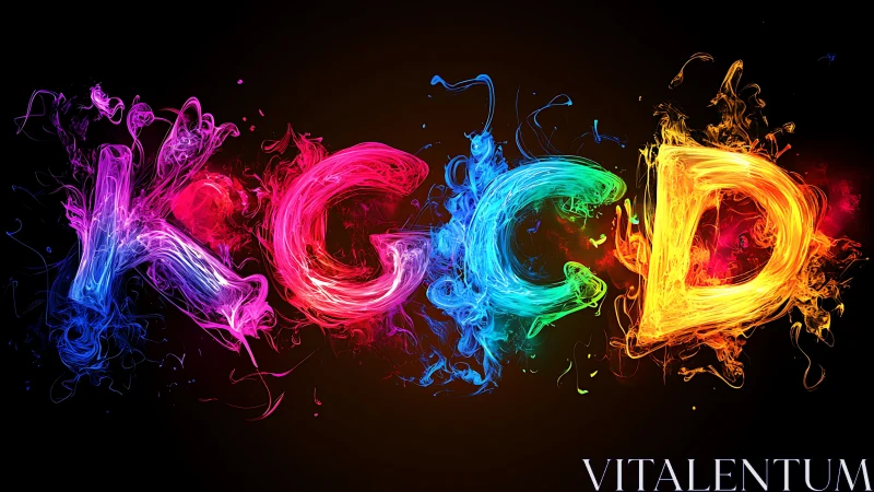 Flame-like neon KGCD letterforms rendered as dynamic plasma