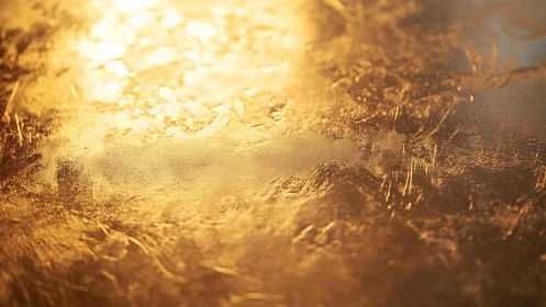 Shimmering Golden Abstract Texture with Metallic Surface Finish.