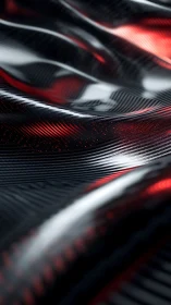 Carbon fiber waves capture red light with high-gloss precision