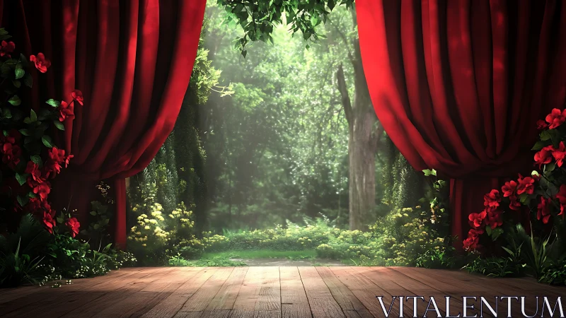Velvet Portal: Where Theater Meets Enchanted Grove.