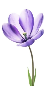 Purple Tulip with Translucent Petals and Linear Striations.