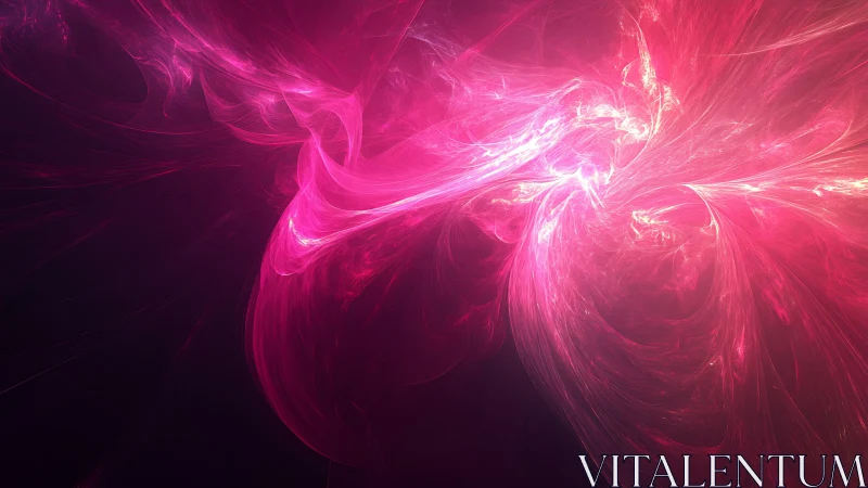 Radiant magenta plasma vortices swirl across a dark void