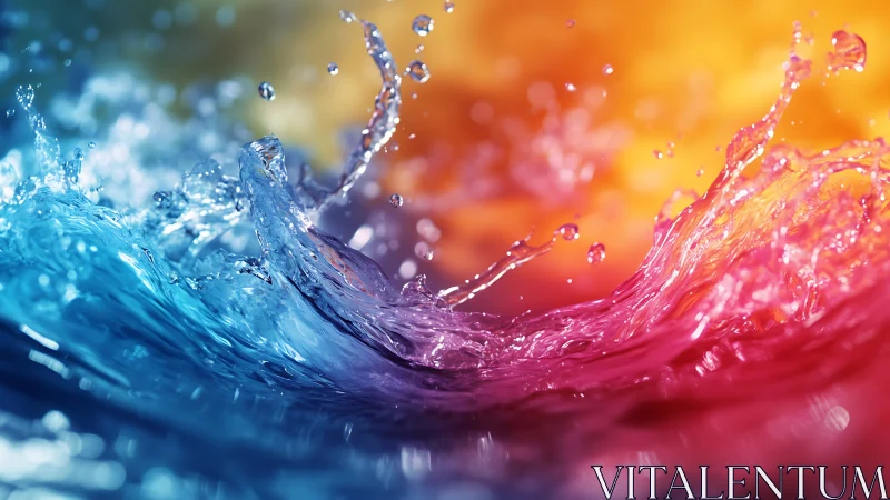 Color-charged water splash with dynamic motion and light.