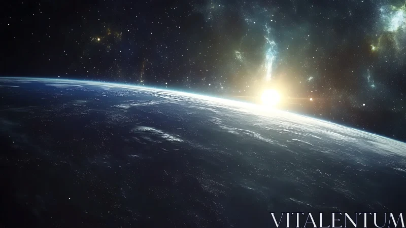 Sunrise emerges over Earth&rsquo;s curved horizon in deep space