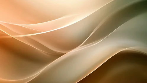 Abstract beige and gold flowing wave light background.