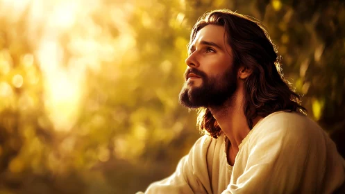 Sunlit devotion rests quietly on a contemplative gaze