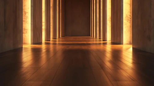 Glowing Corridor: Warmth Between Concrete and Stone.