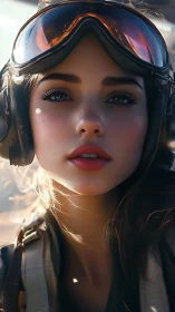 Pilot portrait renders hyper-detailed skin, optics and fabric lighting