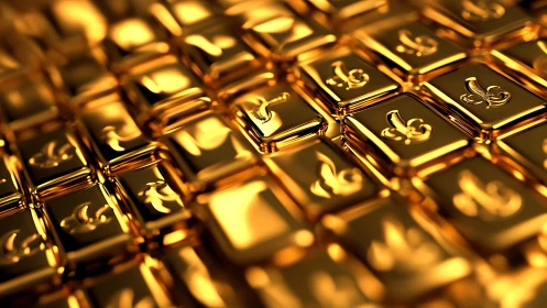 Gleaming gold tiles create a warm sea of glowing luxury