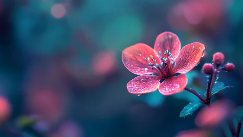 Luminous Petals Dancing Through Twilight Mist.