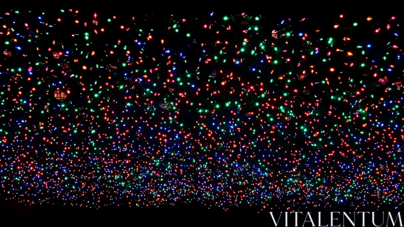 Dense canopy of multicolor LED lights glows against night sky