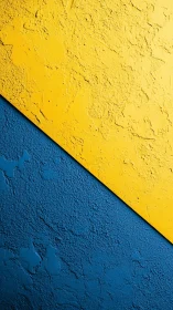 Bold yellow and blue textures playing across a diagonal line.