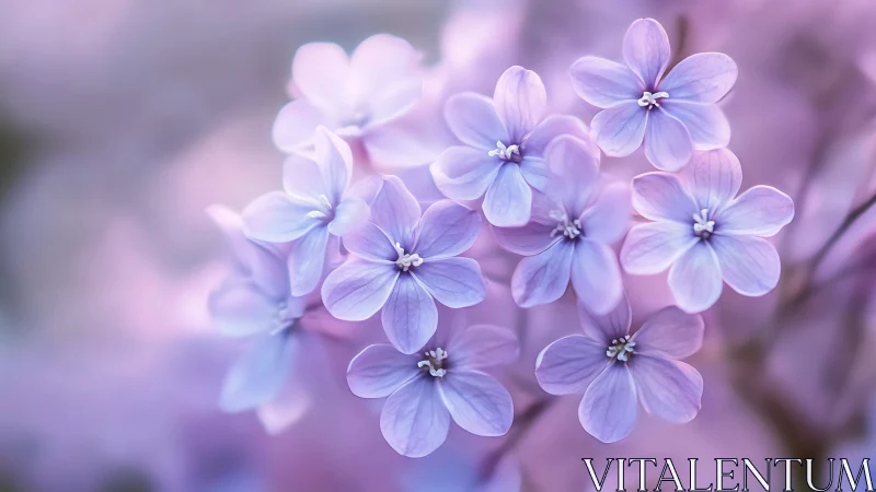 Delicate Pastel Phlox Cluster with Shallow Depth of Field. Botanical Study.