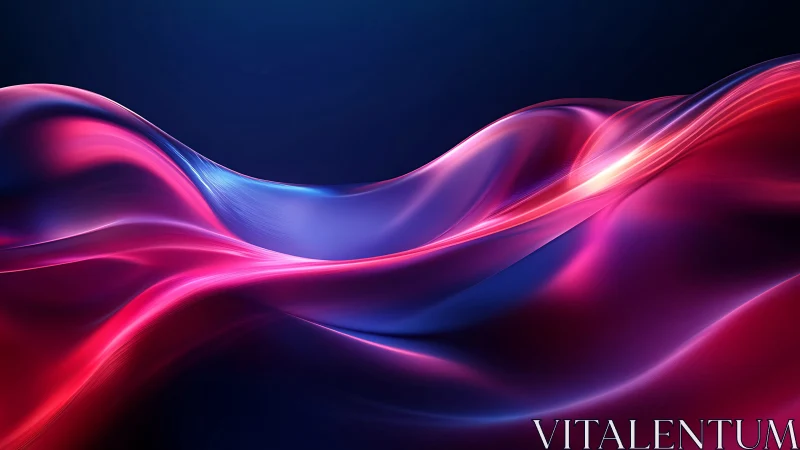 Luminous magenta and blue fluid waves on dark gradient.