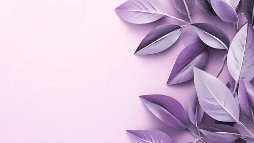 Lavender-toned synthetic foliage renders smooth matte leaf geometry