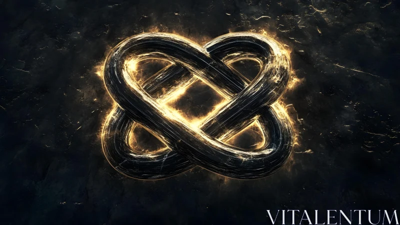Glowing Infinity Loop Symbol on Dark Abstract Background.