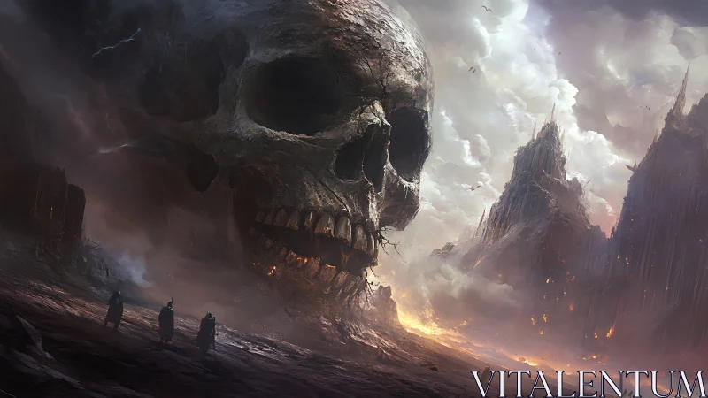 Colossal skull mountain looms over apocalyptic wasteland