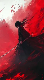 Crimson storm gathers quietly around the lone swordbearer