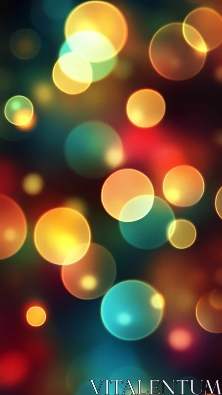 Defocused multicolor bokeh orbs on deep gradient backdrop