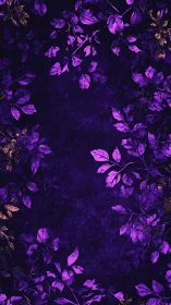Mystic purple foliage frame with softly glowing leaves.