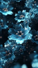 Crystalline Petals Luminescence in Sapphire Depths.