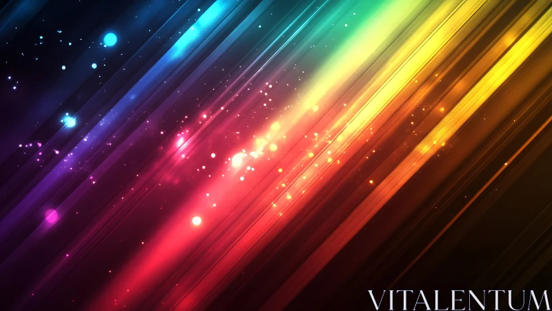 Prismatic light streaks racing through a neon cosmic tunnel.