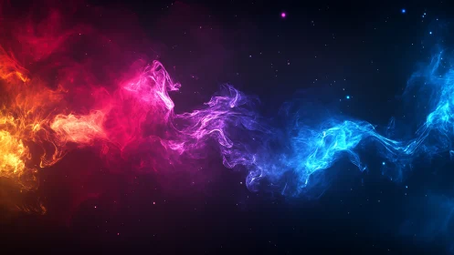 Nebular color spectrum ribbon in abstract digital painting.