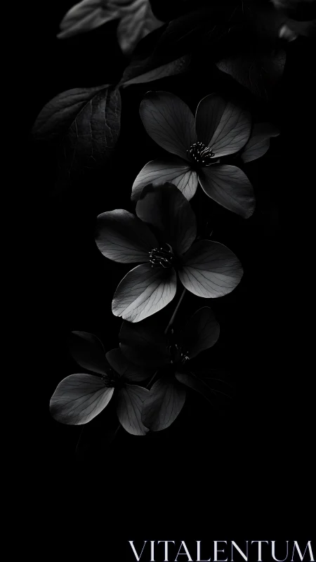 Delicate Petals in Darkness