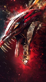 Digital rendering shows stylized metallic serpent head