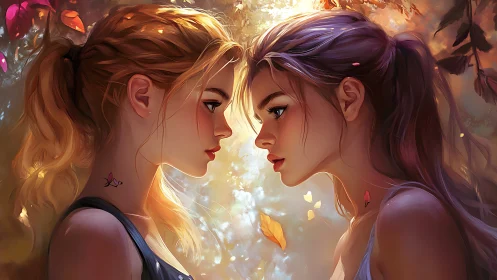 Two Souls in Radiant Light: A Magical Moment.