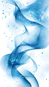 Curved blue light ribbons form dynamic abstract energy stream