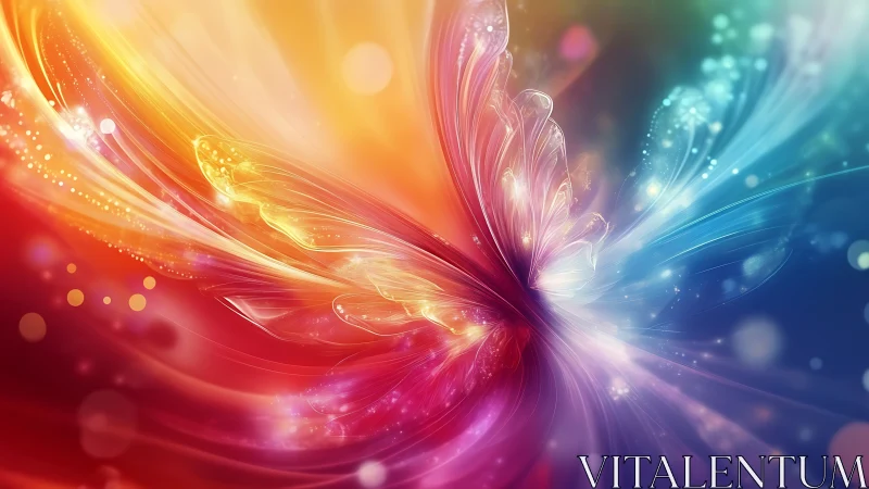 Radiant abstract butterfly formed by luminous color wings