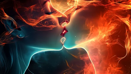 Neon Passion Collision: Electric Fire Meets Icy Spark.