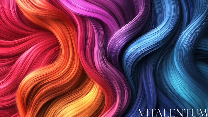 Multicolor filament waves form densely layered, high-gloss ribbons