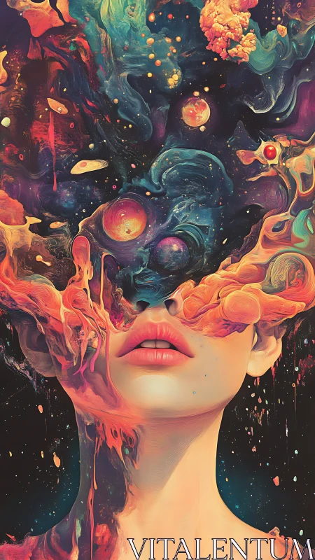 Cosmic mindscape portrait with swirling nebula streams. Period.