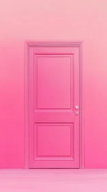 Pink monochrome door with layered trim and soft gradient