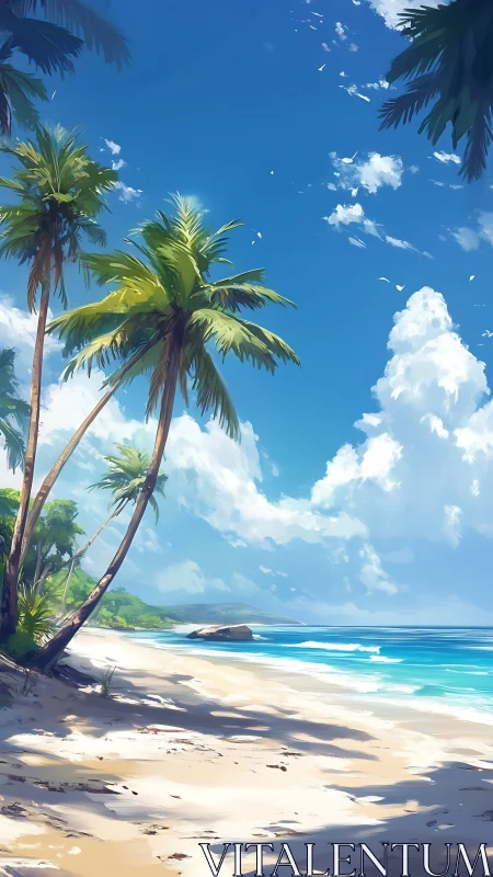 Tropical Paradise: Palm-Fringed Beach Escape.