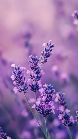 Shallow-Focus Lavender Spike Florets with Bilateral Depth Stratification