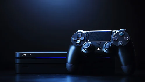 PlayStation 4 Console with DualShock 4 Controller Architectural Study.