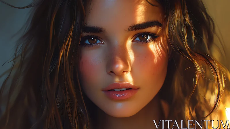 Cinematic close-up portrait in radiant golden rim light.