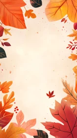 Warm autumn leaves frame soft background for seasonal text