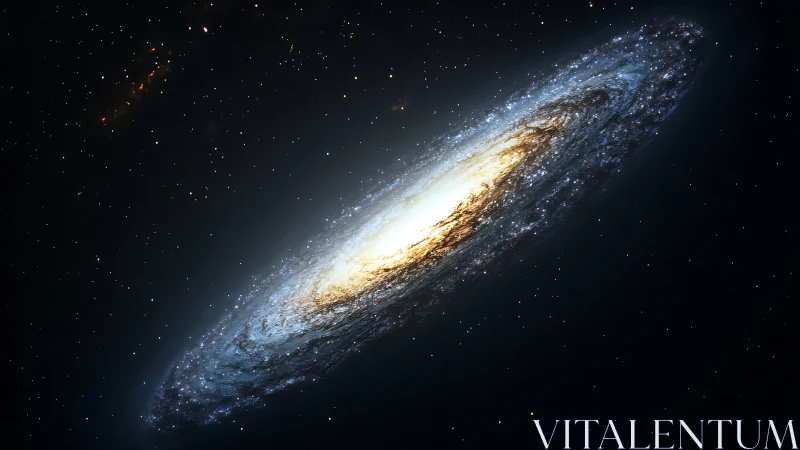 Inclined spiral galaxy with high dynamic range stellar core