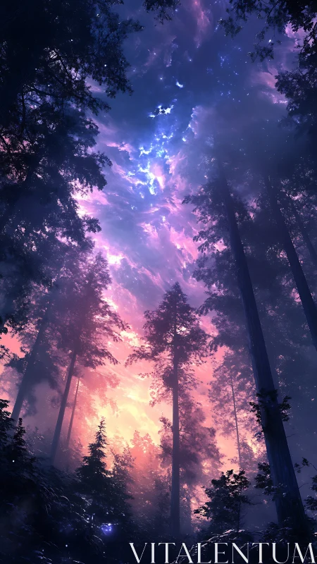 Magical Forest Awakens Beneath Cosmic Skies