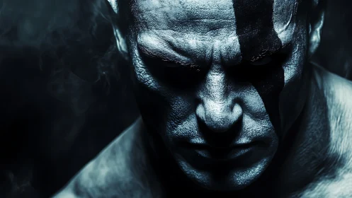 War-torn titan descends into shadow-cloaked resolve.