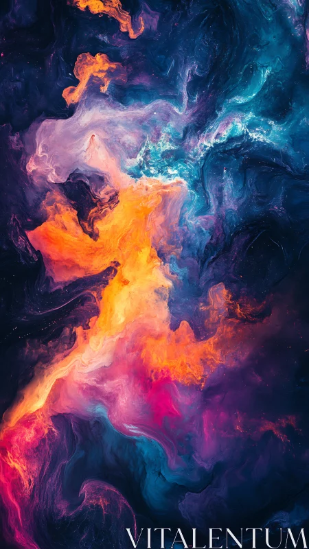 Nebula tango in molten neon, swirling across cosmic velvet.