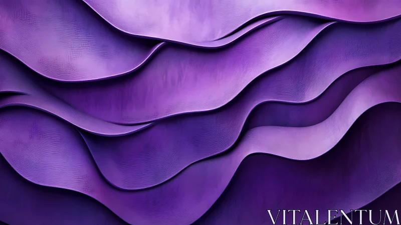 Velvet violet waves glide across a sculpted abstract sea