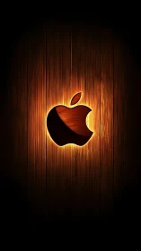 Luminous Bitten Fruit Glows Against Weathered Wood Backdrop.