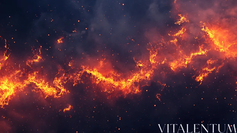 Inferno Unleashed - Dynamic Flames Dance Across Night