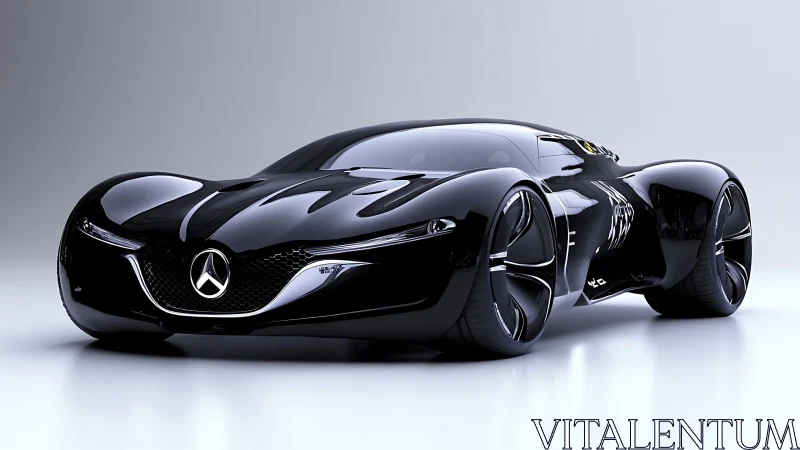 Sculpted black concept supercar embodies futuristic motion